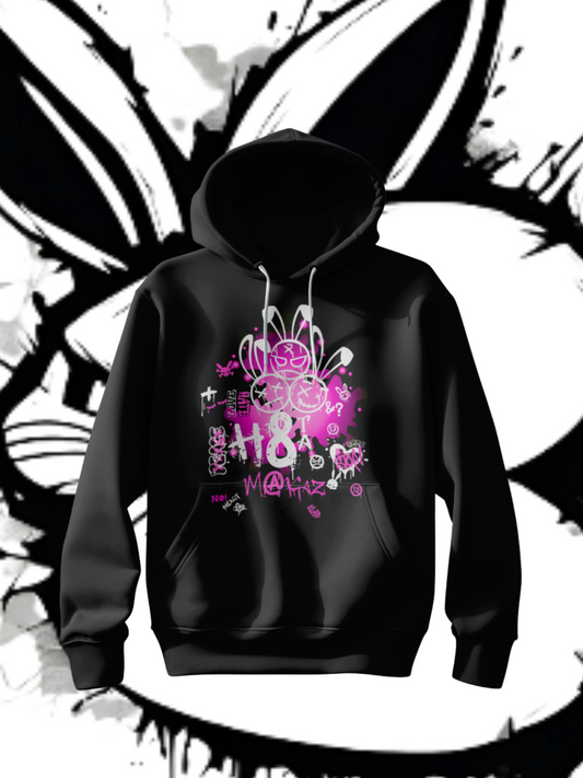 3RBT BLK Pullover Hoodie/ White on Hot Pink Logo